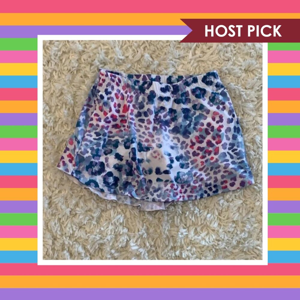 Sofibella Girls’ UV Tennis Skort (S) - Blue Animal - Like New!